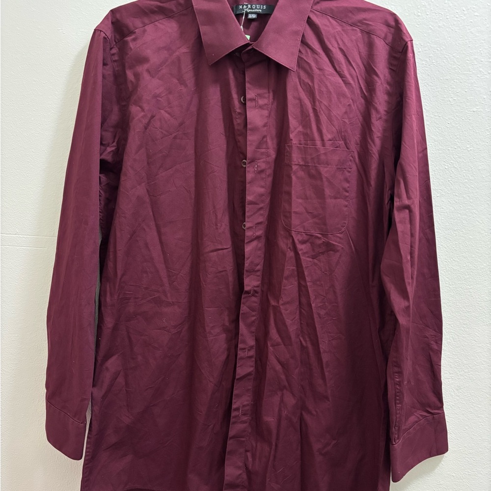 Men's Burgundy Dress Shirt